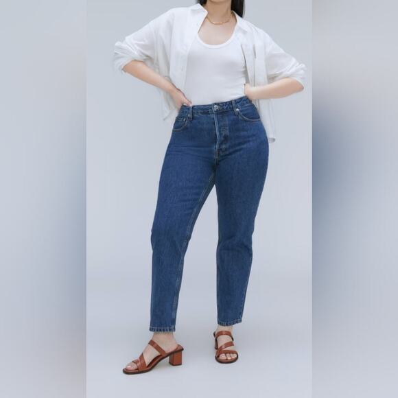 Everlane Women's Curvy 90's Cheeky Northridge Blue Straight Leg Jeans 33R - Picture 1 of 16